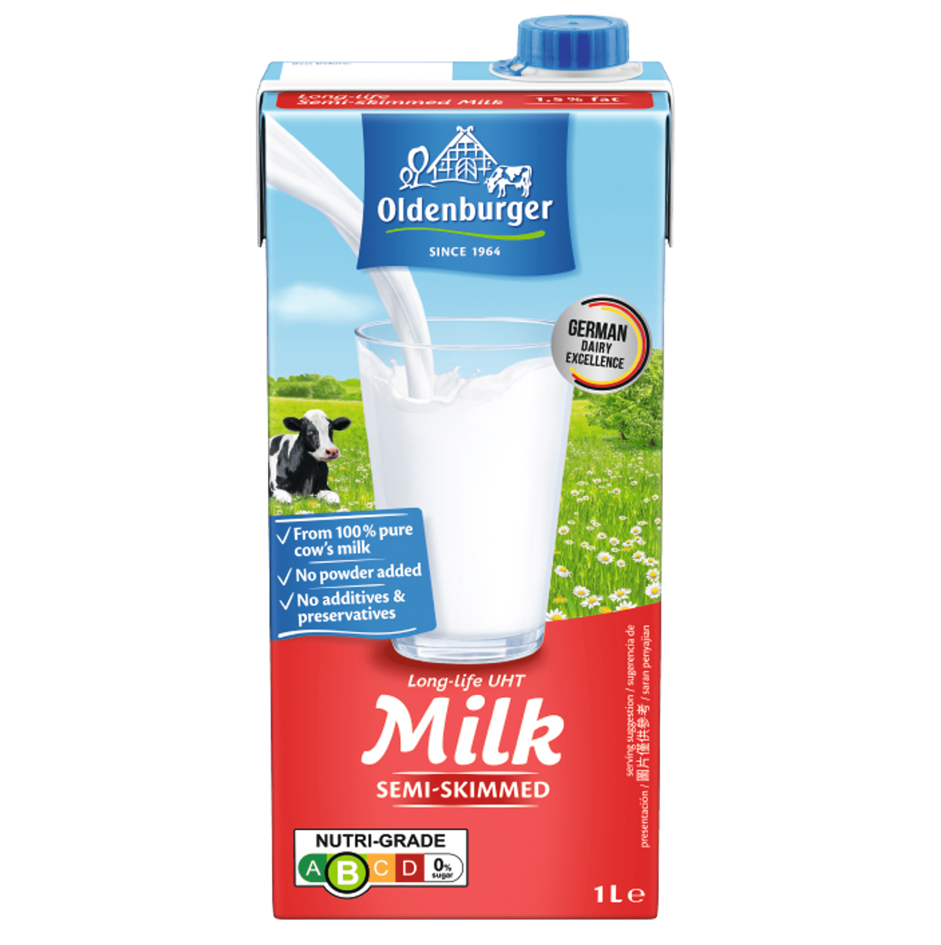 Sữa tươi tiệt trùng ít béo hiệu Oldenburger (1.5% béo), 1l